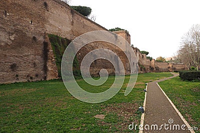 Aurelian Walls in Rome, Italy Stock Photo