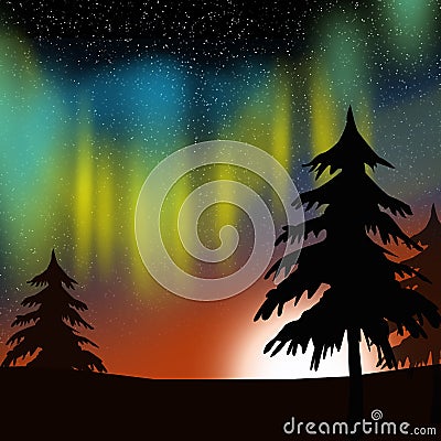 Aurora borealis Stock Photo