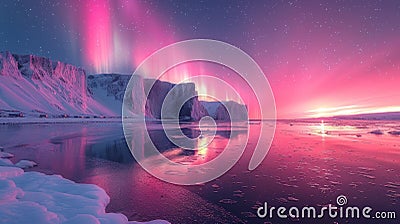 Aurora borealis - a breathtaking natural phenomenon, illuminating the night sky with vibrant colors and ethereal light Stock Photo