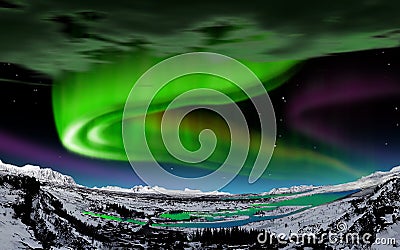 Aurora Borealis, Iceland Stock Photo