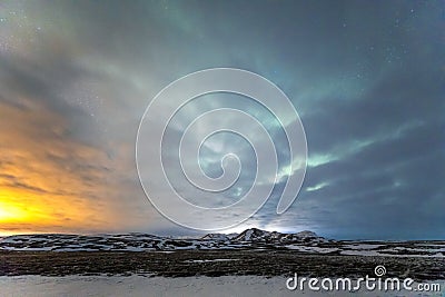 Aurora Borealis Northern Light Iceland Stock Photo