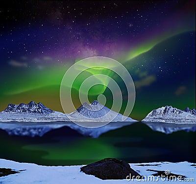 Aurora Borealis or Northern lights Stock Photo