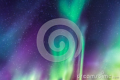 Aurora Borealis on a starry sky Stock Photo