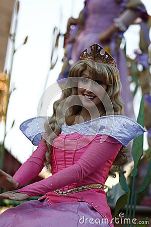 Aurora Princess in Disneyland Parade Editorial Stock Photo