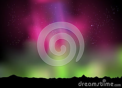 Aurora in the sky Vector Illustration