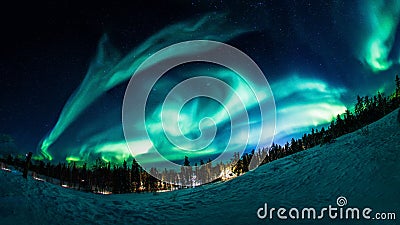 Aurora in Yellowknife Canada Stock Photo