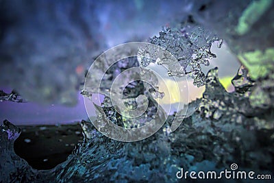 Auroral over the glacier lagoon Jokulsarlon in Iceland. Stock Photo