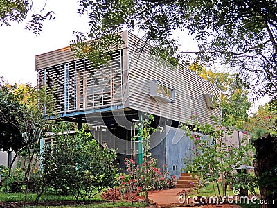 creative architecture, Auroville Editorial Stock Photo