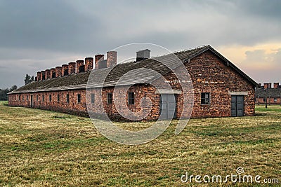 Auschwitz-Birkenau barrack Editorial Stock Photo