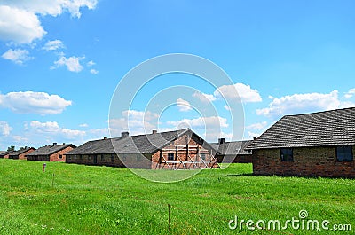 Auschwitz - Birkenau concentration camp, inside Editorial Stock Photo