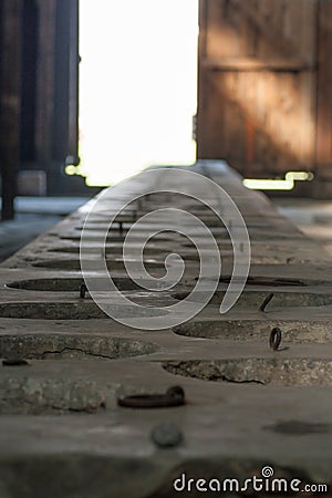 Auschwitz Birkenau - Inside the barracks Editorial Stock Photo