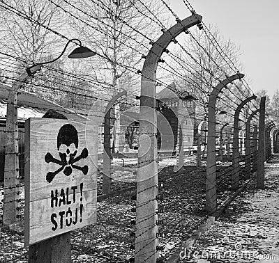 Auschwitz Nazi Concentration Camp - Poland Editorial Stock Photo