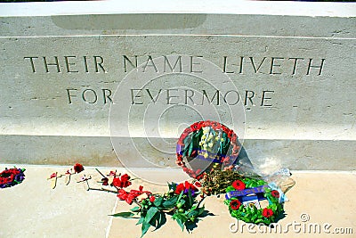 The austalian cemetery of the fisrt worldwar at villers bretonneux in picardy Editorial Stock Photo