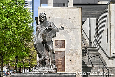 Sculpture of Willie Nelson in Austin, Tx Editorial Stock Photo