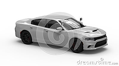 Renderings of a White Dodge Charger Editorial Stock Photo