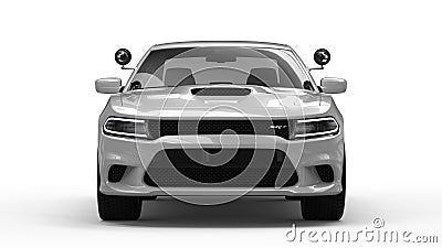 Renderings of a White Dodge Charger Editorial Stock Photo