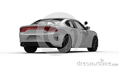 Renderings of a White Dodge Charger Editorial Stock Photo