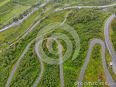 Austmannalia twisting mountain road in Norway Stock Photo