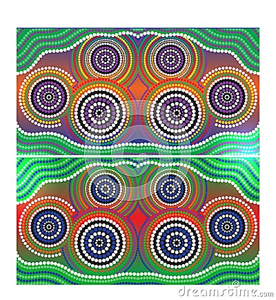 Australia Aboriginal art vector background Vector Illustration