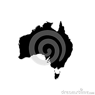 Australia blank map. Australian background. Map of Australia isolated on white background Cartoon Illustration