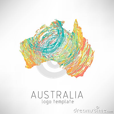 Australia creative designed silhouette map Stock Photo