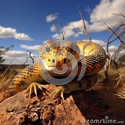 Australia dangerous venomous snakes image Generative AI Stock Photo