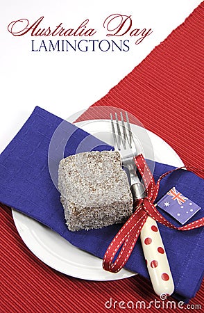 Australia Day lamingtons - vertical with sample text Stock Photo