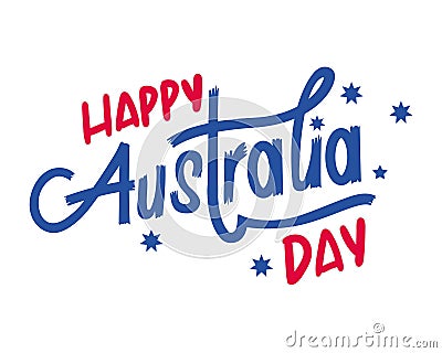 australia day lettering celebration Vector Illustration