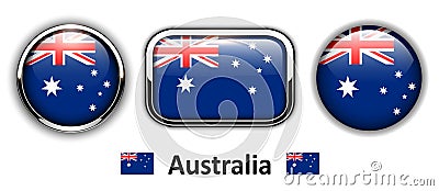 Australia flag buttons Vector Illustration