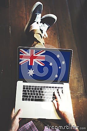 Australia Flag Country Nationality Liberty Concept Stock Photo