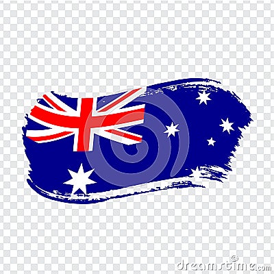 Australia Flag isolated. Flag of Australian Union, brush stroke background. Flag Australia on transparent background. Flag Austral Vector Illustration