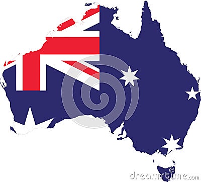 Australia Flag Map Vector Sketch Up Vector Illustration