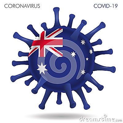 Australia flag in virus shape Vector Illustration