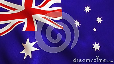 Australia Flag Waving - Australian Background Stock Photo