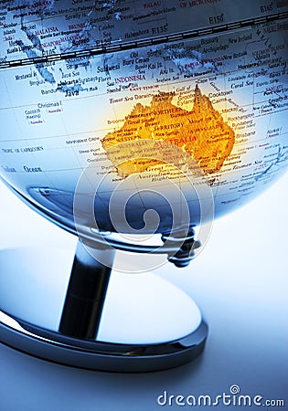 Australia Globe Stock Photo