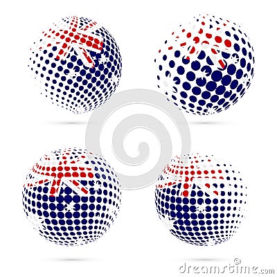 Australia halftone flag set patriotic vector. Vector Illustration