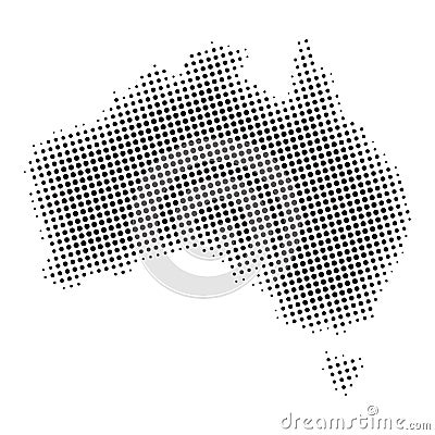 Australia halftone Map Vector Illustration