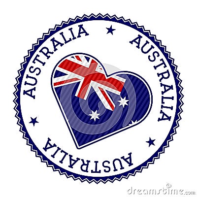 Australia heart badge. Vector Illustration