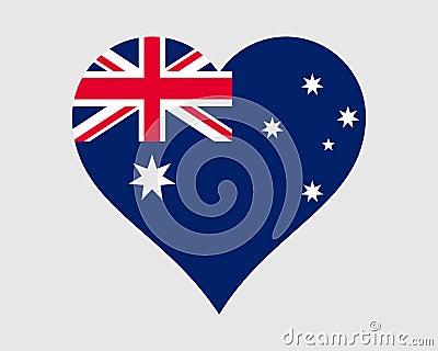 Australia Heart Flag. Australian Aussie Love Shape Country Nation National Flag. Commonwealth of Australia Banner Icon Sign Symbol Vector Illustration