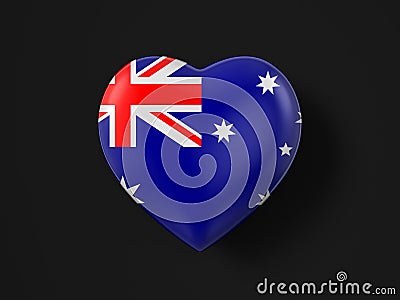 Australia heart flag Cartoon Illustration