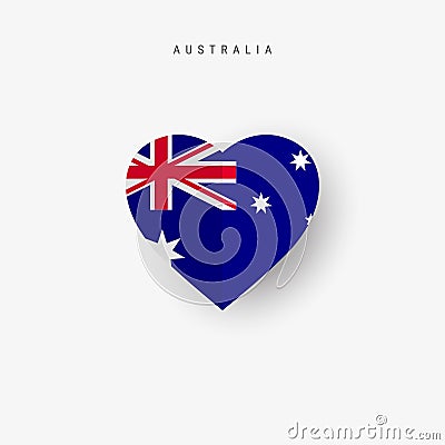 Australia heart shaped flag. Origami paper cut Australian national banner Vector Illustration