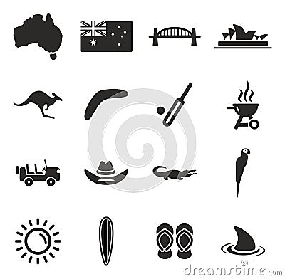 Australia Icons Vector Illustration