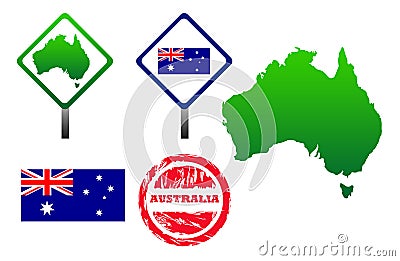 Australia icons set Stock Photo