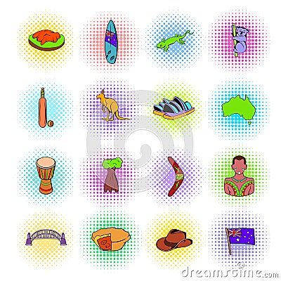 Australia Icons set Vector Illustration