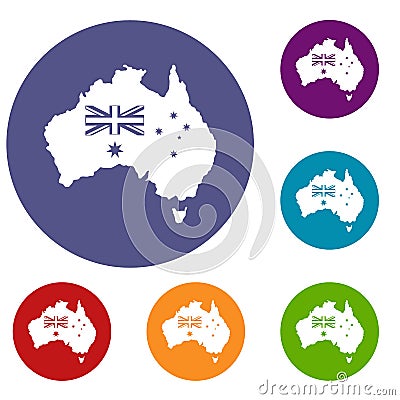 Australia icons set Vector Illustration