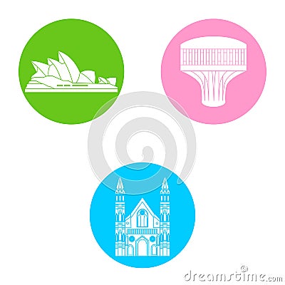 Australia icons set Vector Illustration