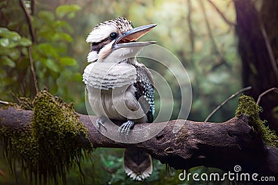 Australia Lauging Kookaburra portrait in the woods Stock Photo