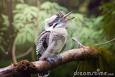 Australia Lauging Kookaburra portrait in the woods Stock Photo