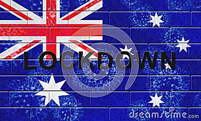 Australia lockdown to prevent coronavirus epidemic and outbreak - 3d Illustration Stock Photo