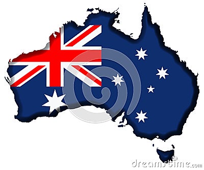 Australia Map Stock Photo